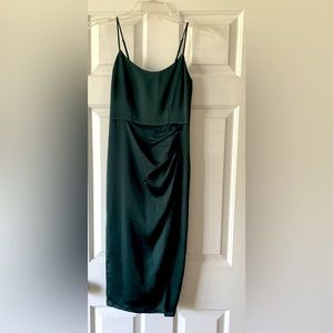 Abercrombie Emerald green wedding guest dress